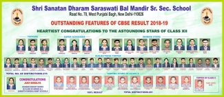 Outstanding features of CBSE Result 2018-19 of Saraswati Bal Mandir Punjabi Bagh