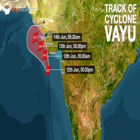 Track of Cyclone Vayu
