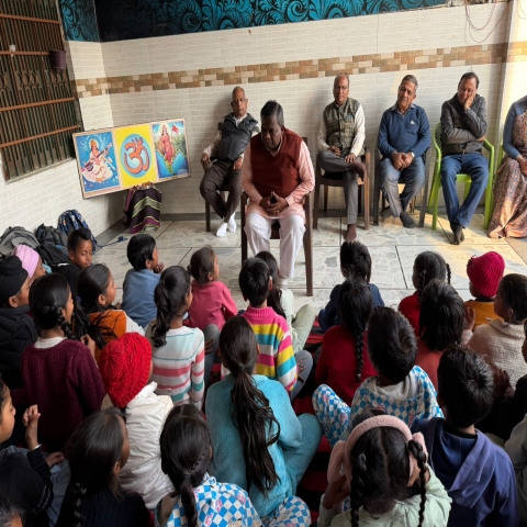 Visit of Shri Govind Mahant to Geeta Kanya Vidyalaya
