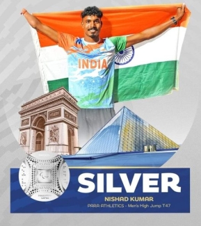 Nishad Kumar wins silver in high jump T47 category