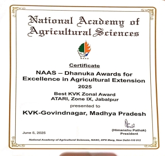 Krishi Vigyan Kendra awarded with NAAS-Dhanuka Award 2025