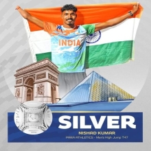 Nishad Kumar wins silver in high jump T47 category