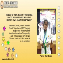 Sayantani Chanda secured three medals in karate championship